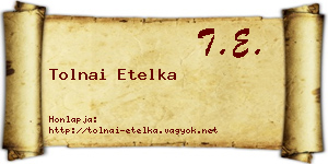 Tolnai Etelka névjegykártya